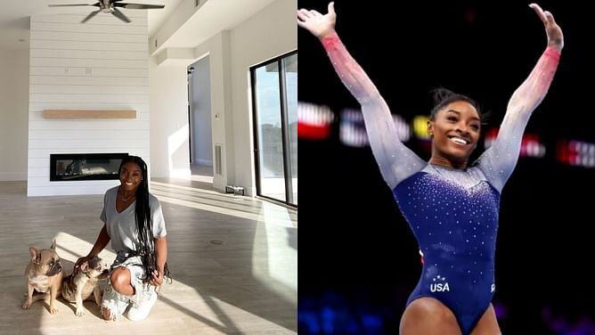 Simone Biles and her French bulldogs feature in Nulo's very first national campaign
