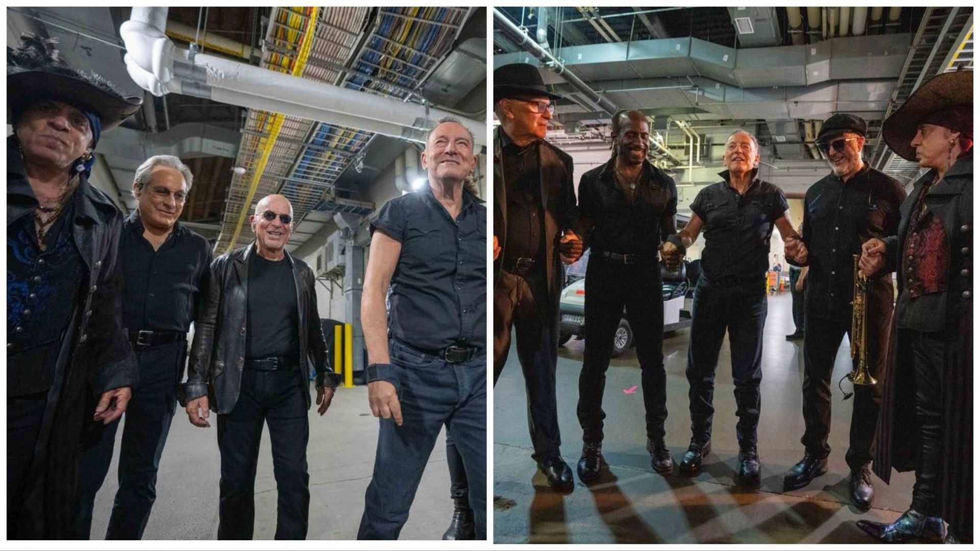 Two portraits of Bruce Springsteen and E Street Band (Images via official Instagram @springsteen)