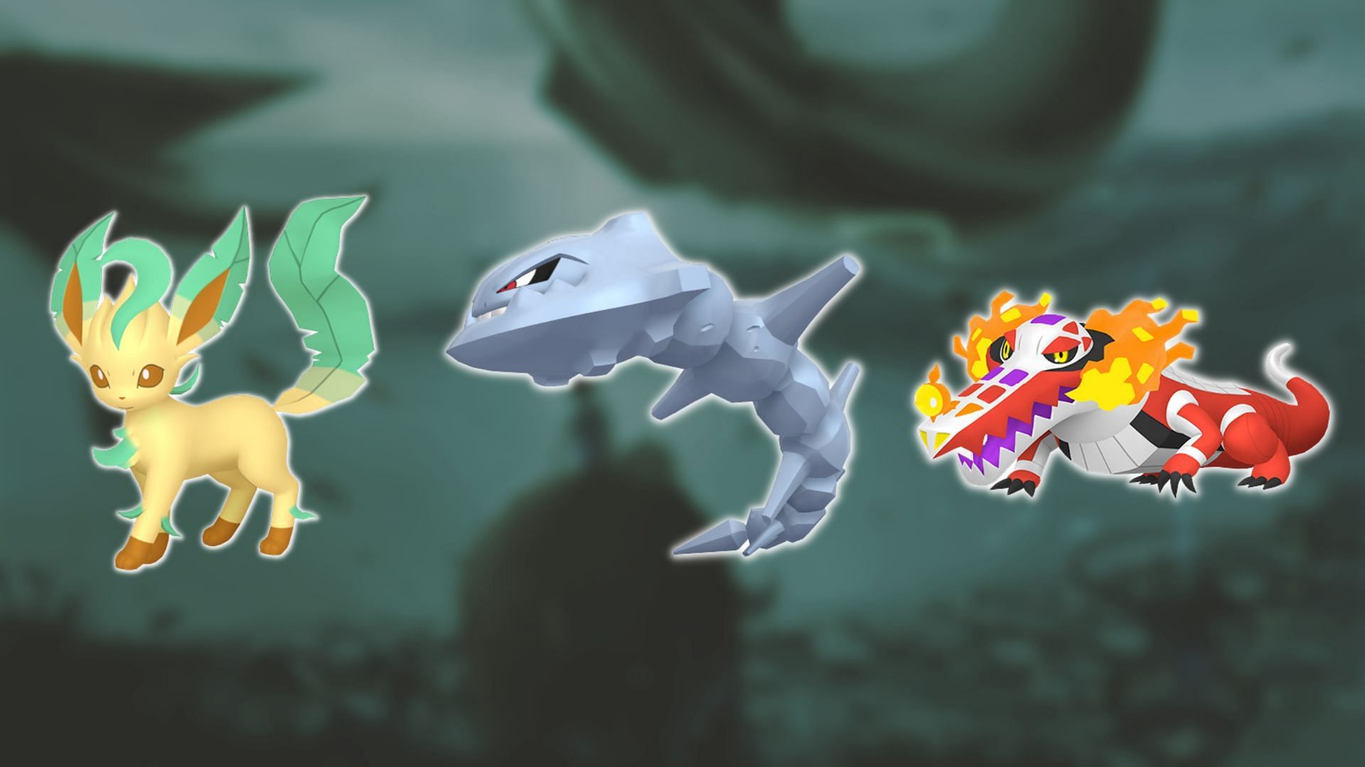 Leafeon, Steelix, Skeledirge (Image via TPC)