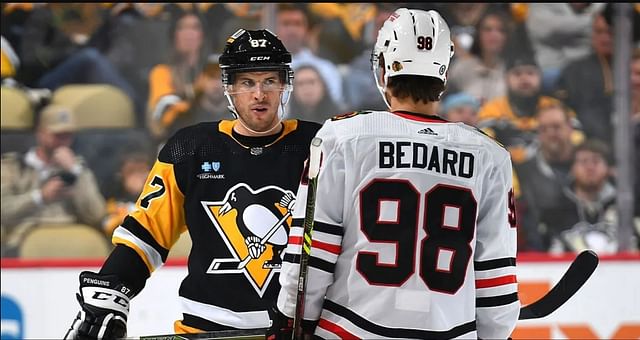  Sidney Crosby vs Connor Bedard faceoff