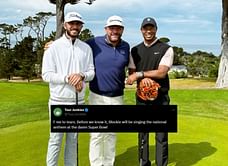 Fans react as Tiger Woods meets Michael Block at TW Invitational: “Before we know it, Blockie will be singing national anthem at the damn Super Bowl”