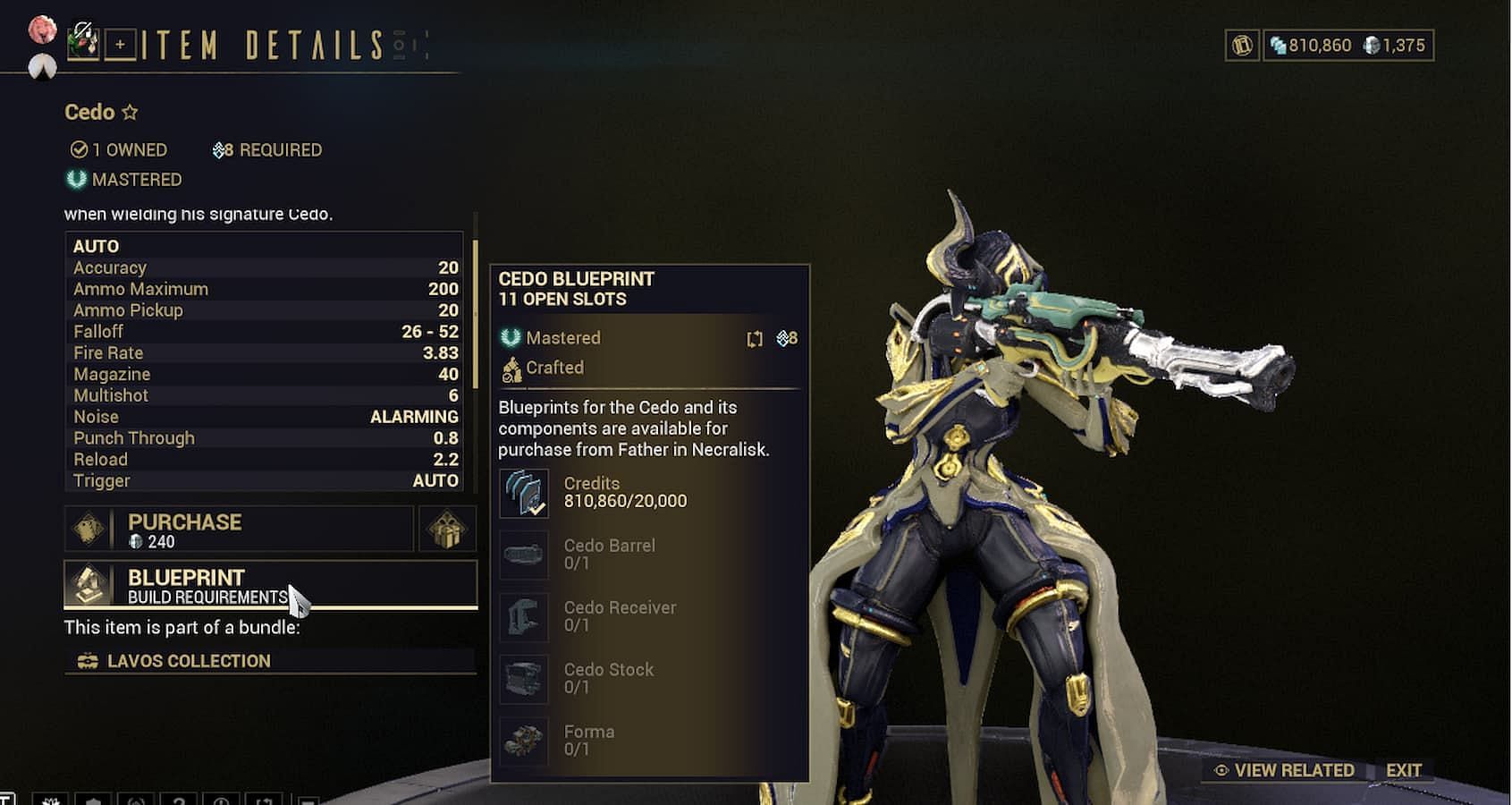 Cedo can be acquired from Father in Necralisk (Image via Digital Extremes)