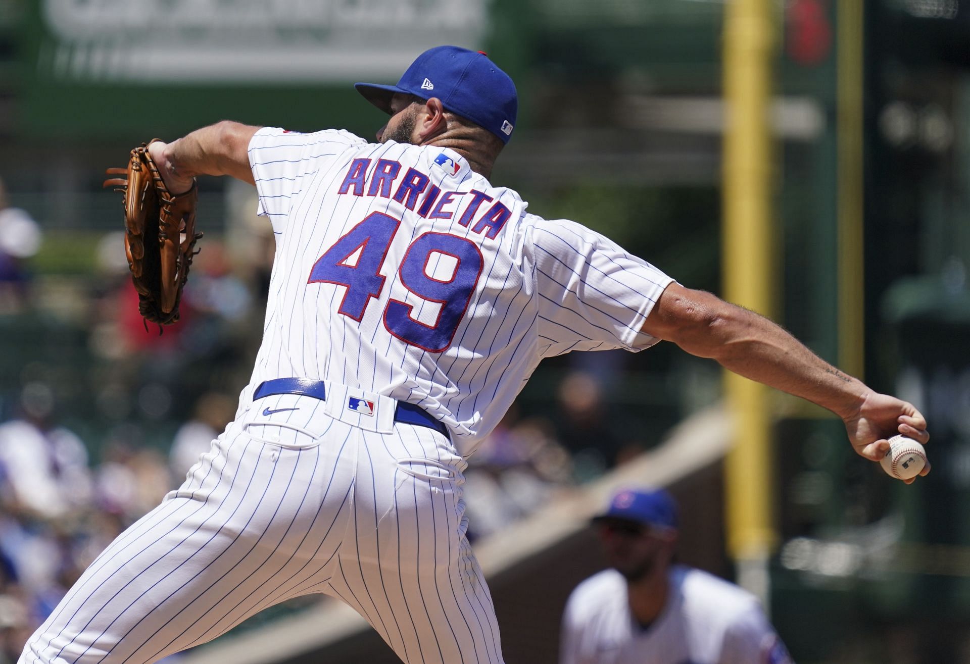 Jake Arrieta recorded 200 strikeouts for the Cubs