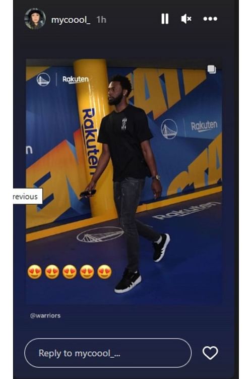 Screenshot Mychal Johnson's Instagram post on boyfriend Andrew Wiggins