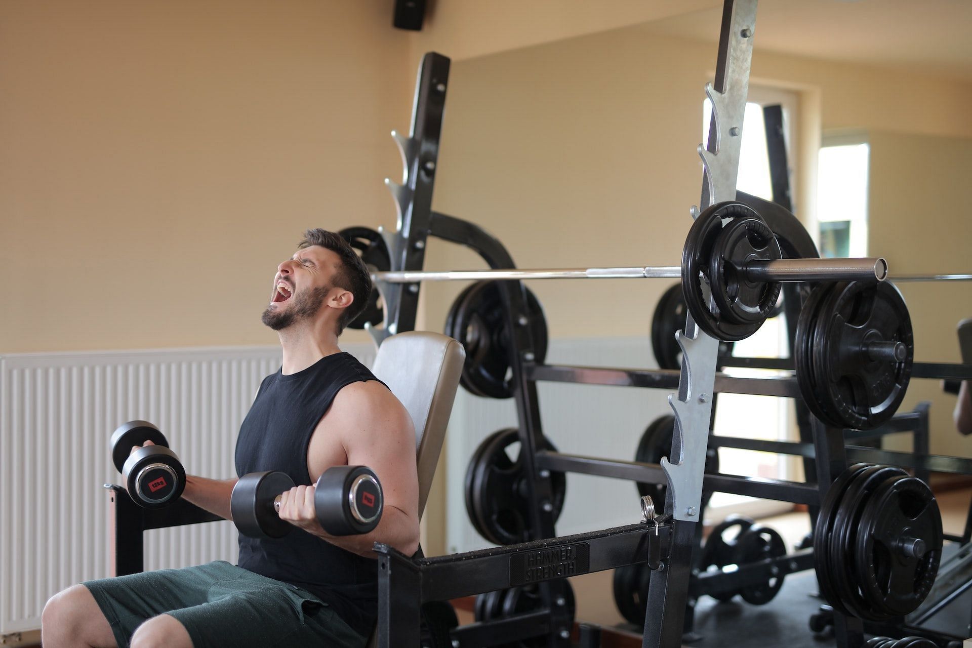 Preacher curls. (Image credits: Pexels/ Andrea Piacquadio)