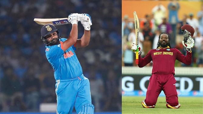 Rohit Sharma smashes Chris Gayle's world record for most sixes in international cricket