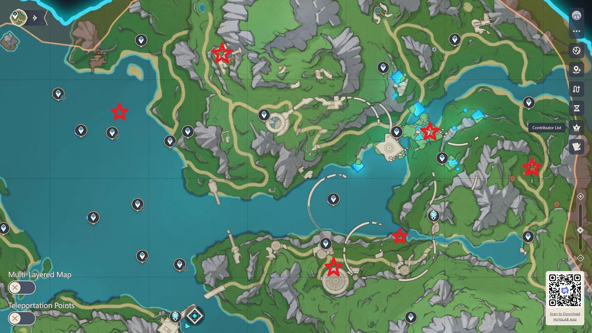 All Ore locations (Image via HoYoverse)