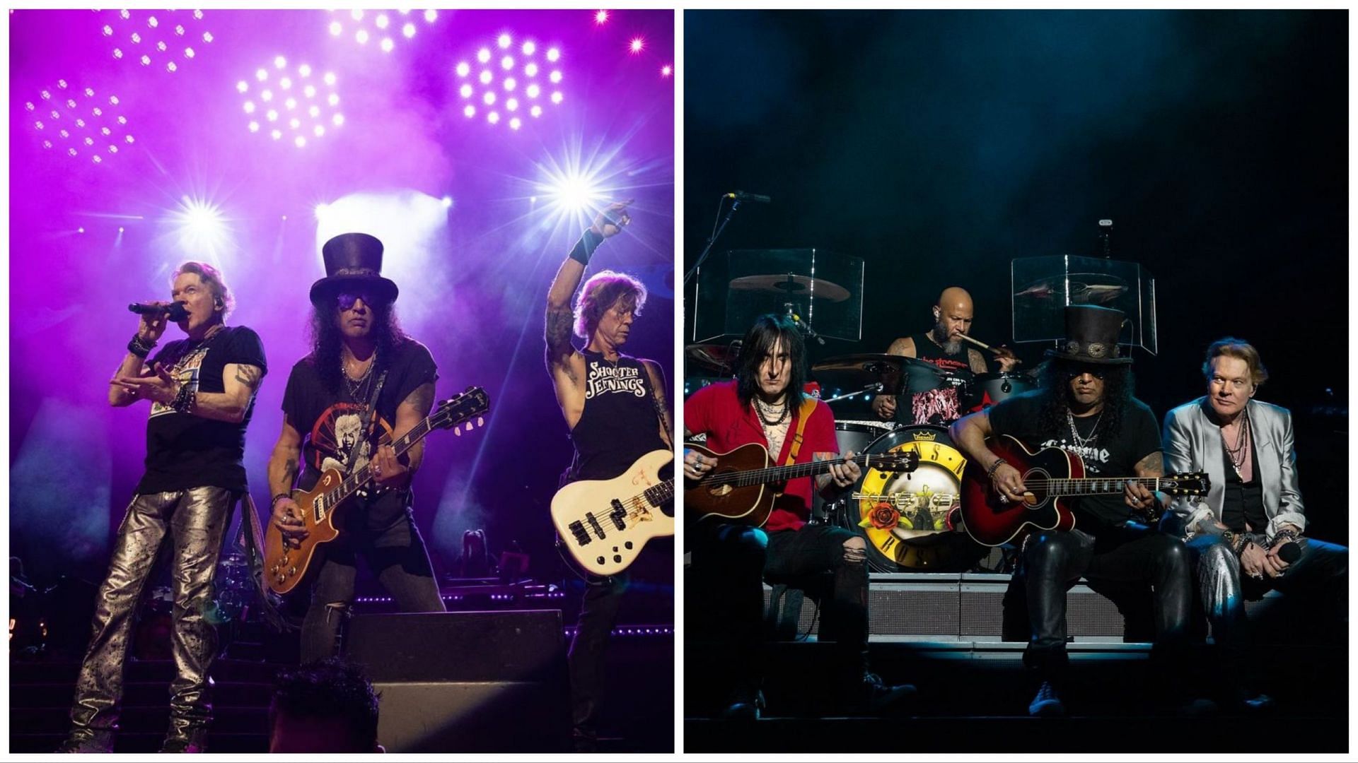 Two portraits of Guns N Roses (Images via official Intagram @gunsnroses)