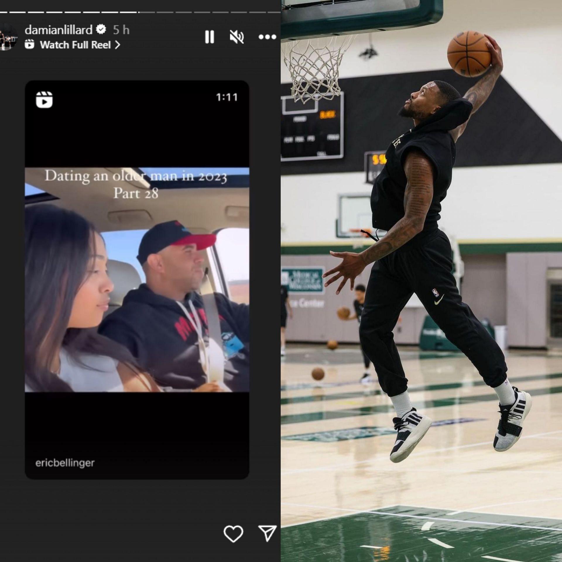 Damian Lillard digs about dating an older man in 2023 (via Instagram)