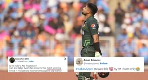 "Is he really a No 1 batsman?" - Fans roast Babar Azam for scoring 9 off 16 in Pakistan’s seven-wicket win over Bangladesh in 2023 World Cup