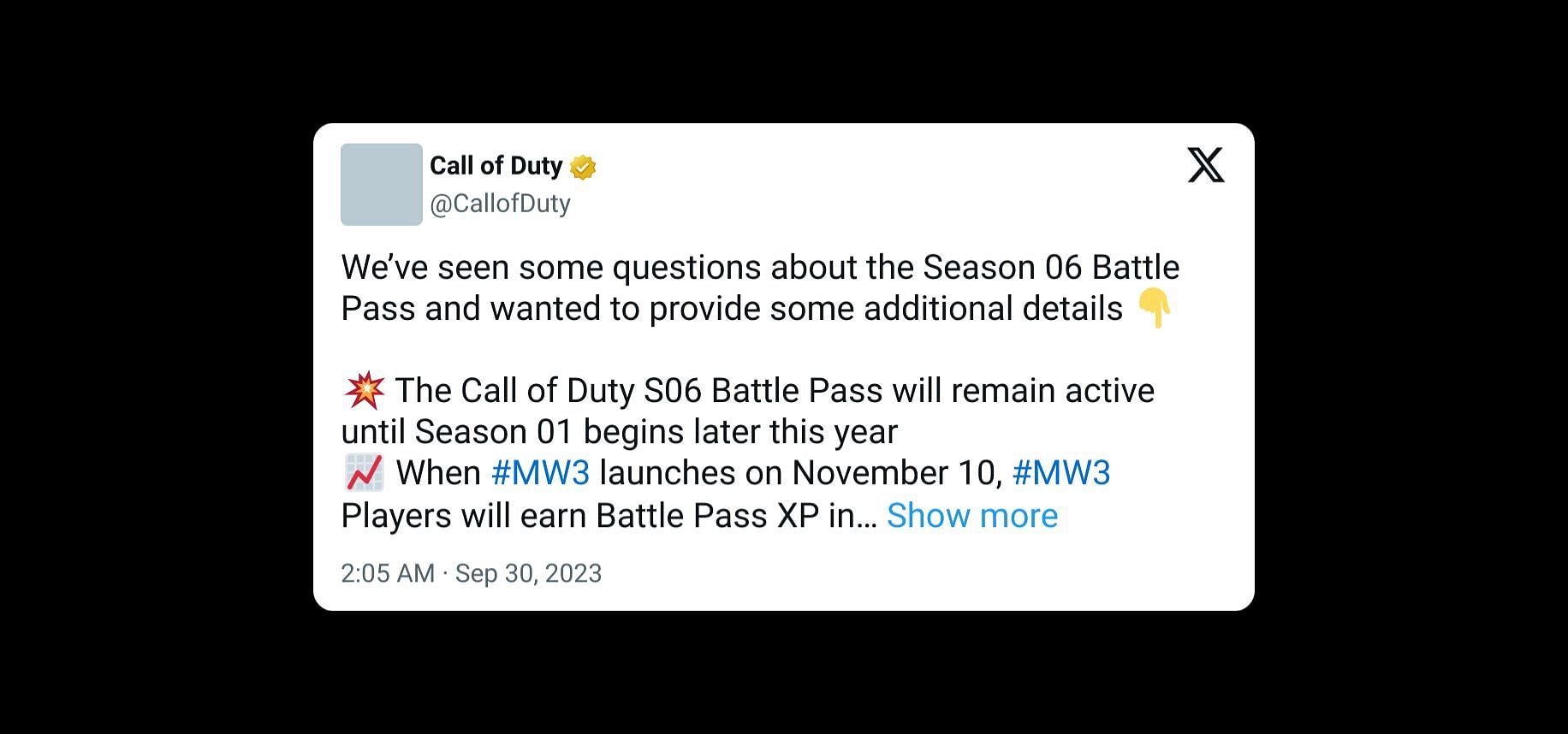 Post from Call of Duty in X (Image via x.com/CallofDuty)