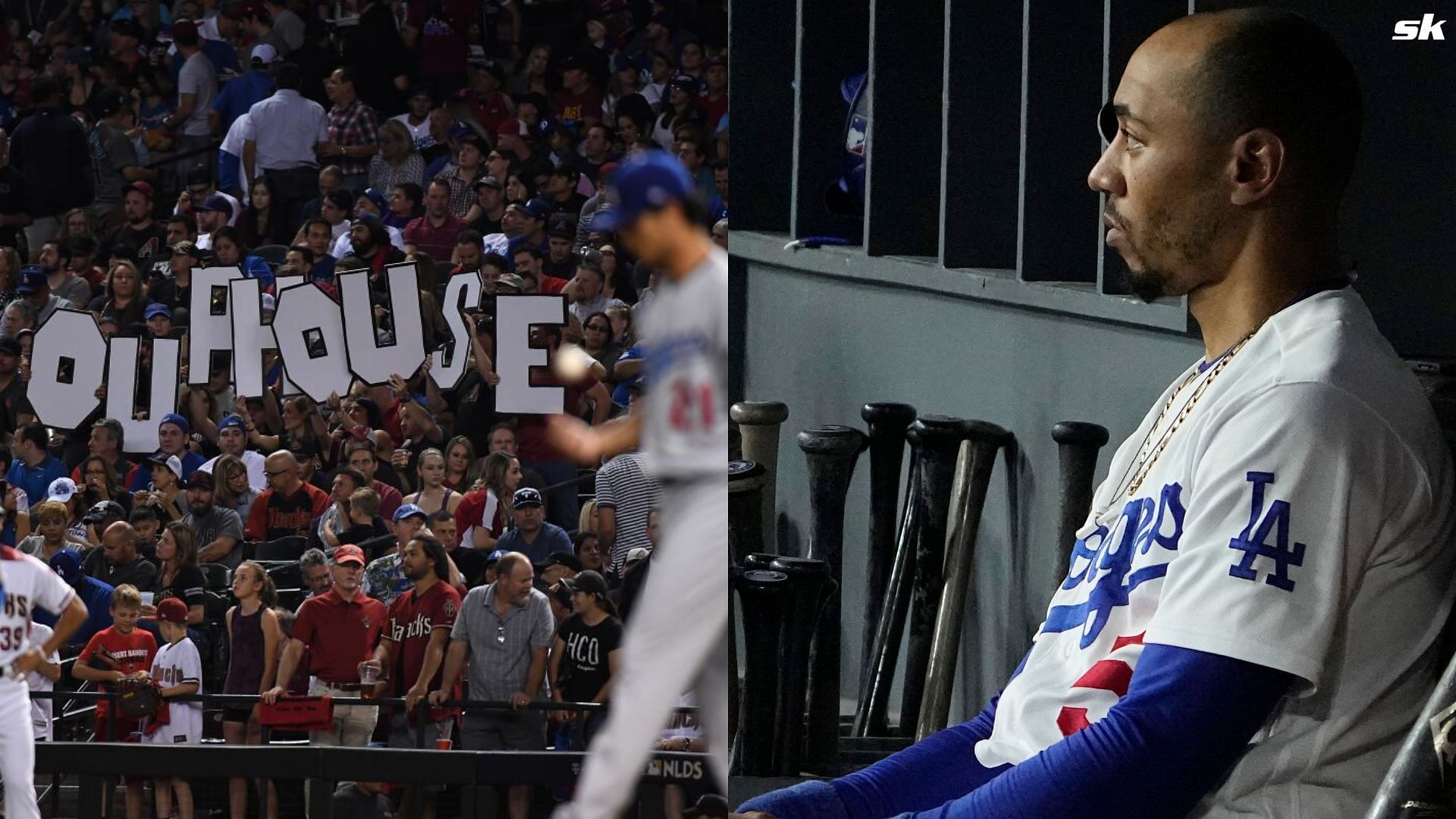 Fans troll Mookie Betts ahead of his pregame talks with Corbin Carroll