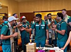 [Watch] Pakistan captain Babar Azam celebrates his 29th birthday by cutting cake in team hotel in Bangalore