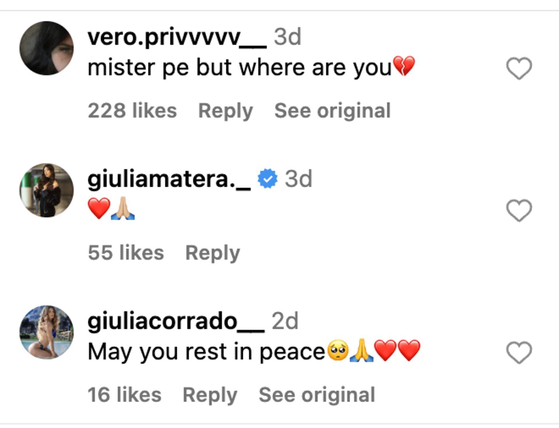Social media users mourn the passing of the Italian influencer, who passed away at 40 due to cardiac arrest. (Image via Instagram)