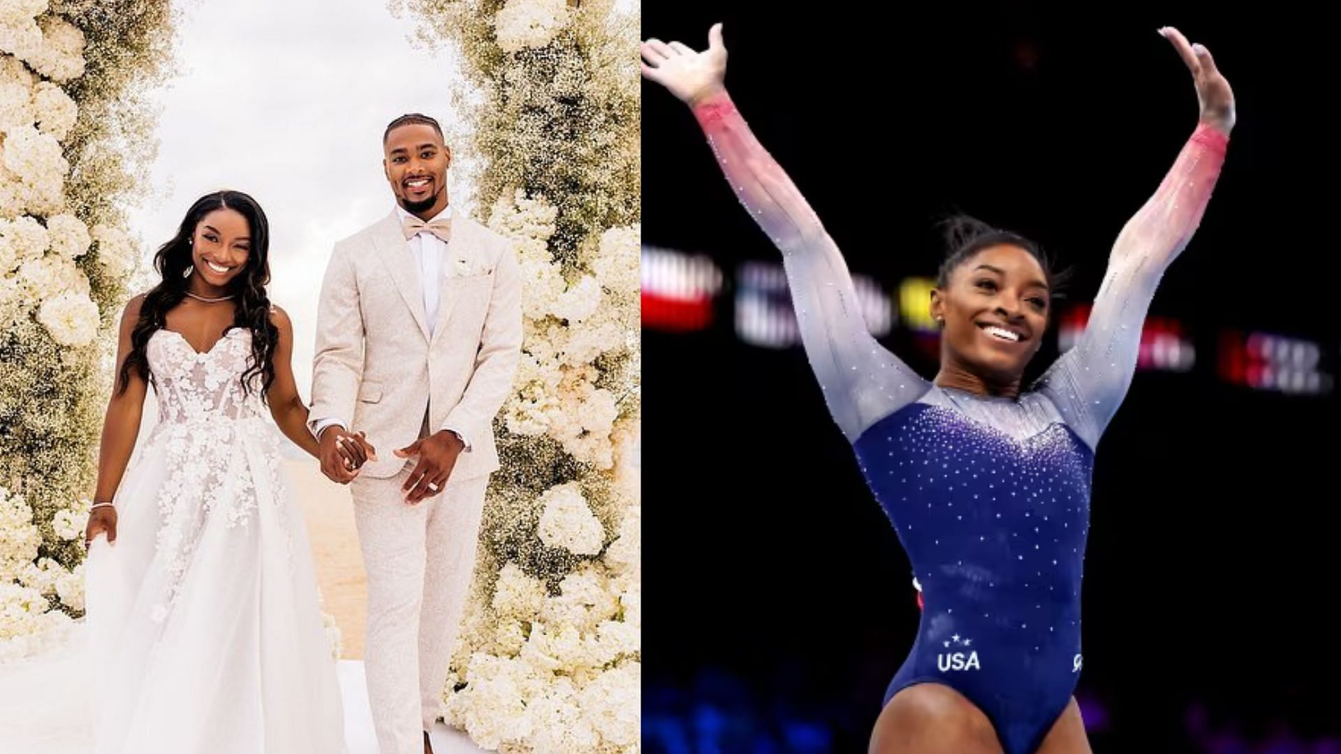 Simone Biles and Jonathan Owens (Image via Sportskeeda)