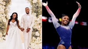 Simone Biles' husband Jonathan Owens cheers for 26-year-old as she helps USA win women's team event at World Artistic Gymnastics Championships 2023
