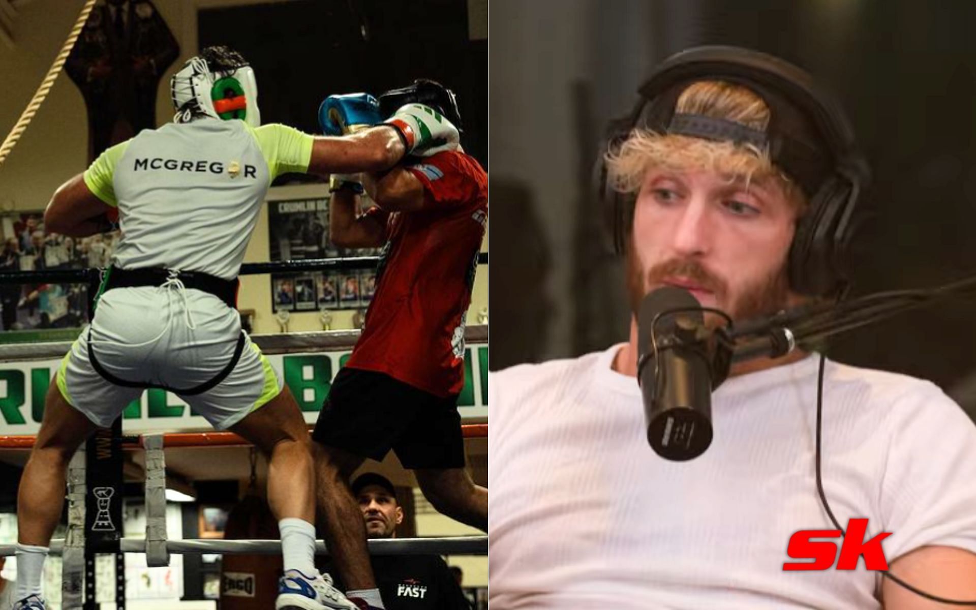 Conor McGregor (left - via @thenotoriousmma), Logan Paul (right - via @BS w/ Jake Paul)