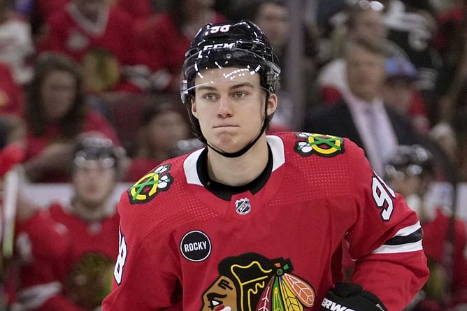 Watch: Connor Bedard wins one-timer practice game following Blackhawks practice on Sunday