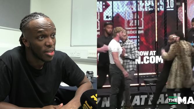 "He's just angry": KSI clarifies Logan Paul's condition after Dillon Danis threw a mic at him at press conference