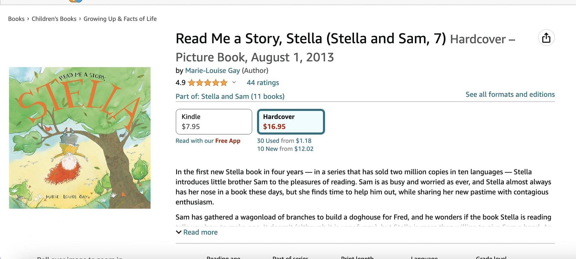 Children&rsquo;s book Read Me a Story, Stella, flagged by an Alabama public library system due to the last name of the author (Image via Amazon)