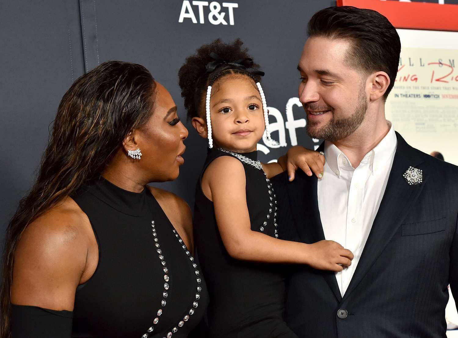 SWilliams with her husband Alexis Ohanian and her elder daughter Olympia