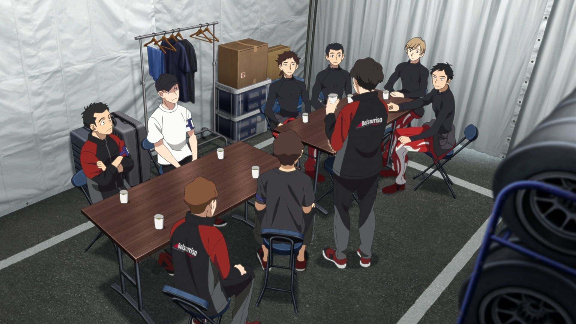 Cast of Overtake! as shown in anime (Image via Studio Troyca)