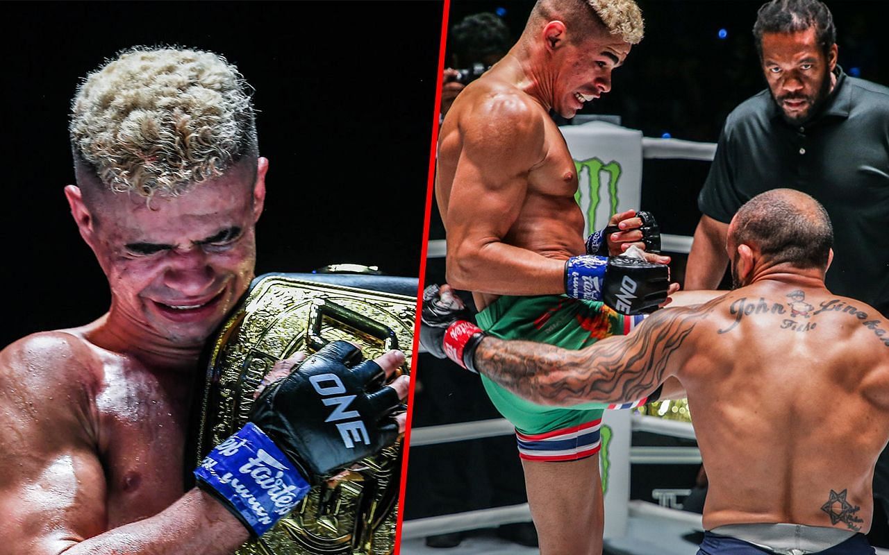 Fabricio Andrade (Left) secured a world championship at ONE Fight Night 7 (Right) and is out for another