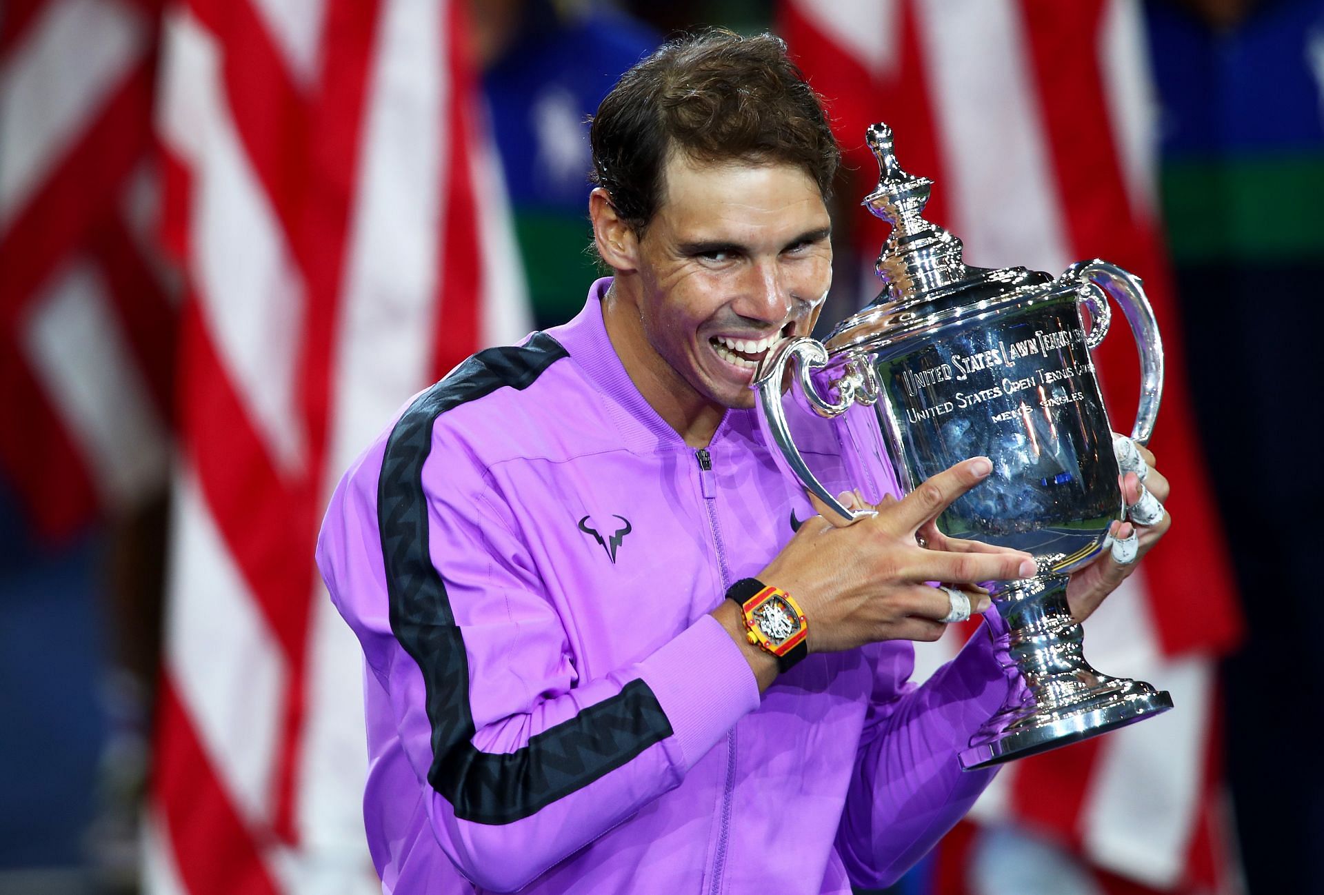 The Spaniard pictured with his 2019 US Open trophy