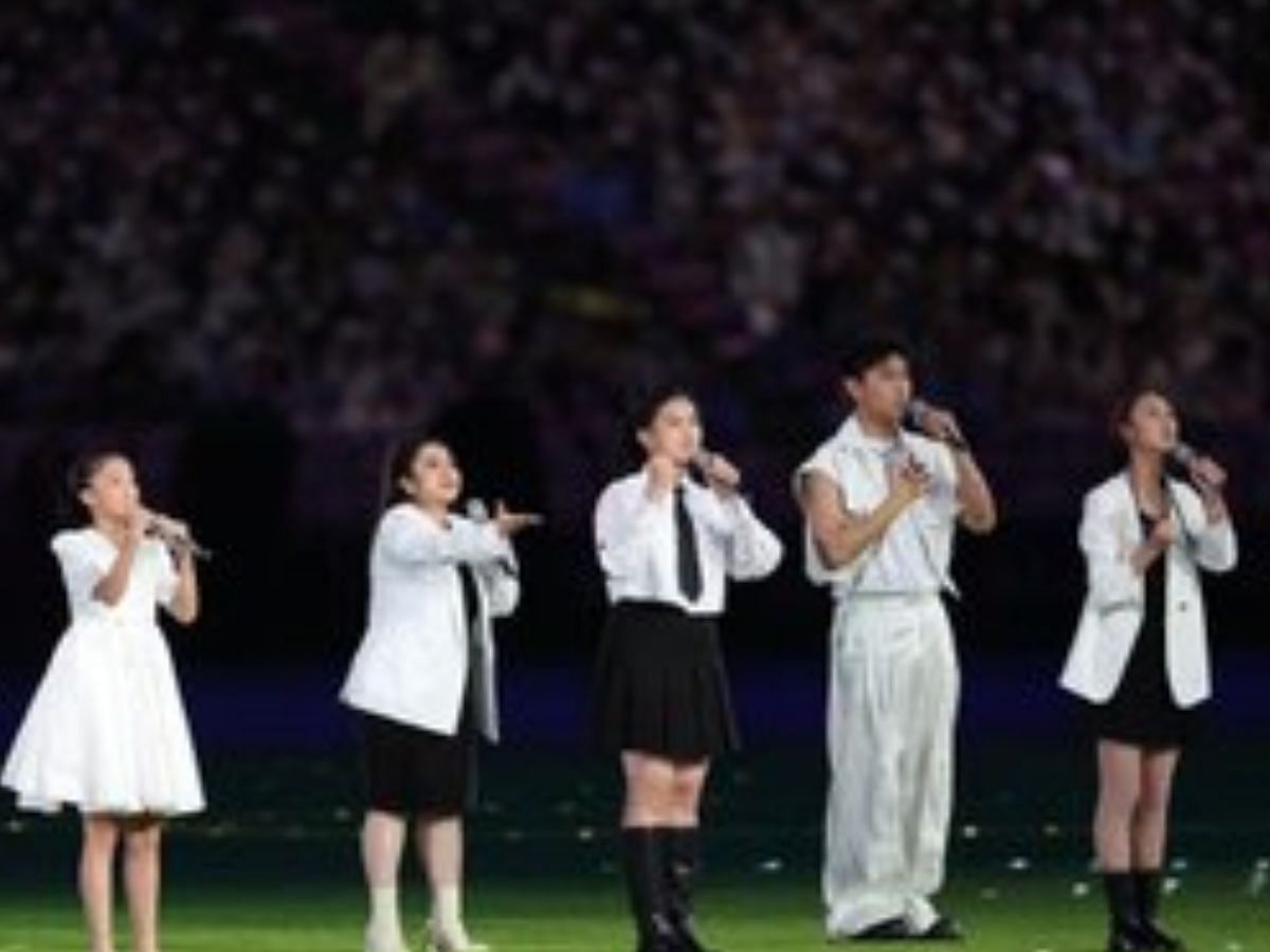 Singing performance at the Asian Games 2023 Closing Ceremony. (Image: Twitter)