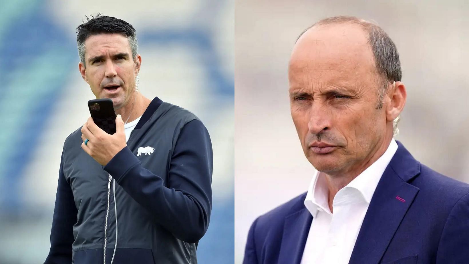 Kevin Pietersen (L) and Nasser Hussain.