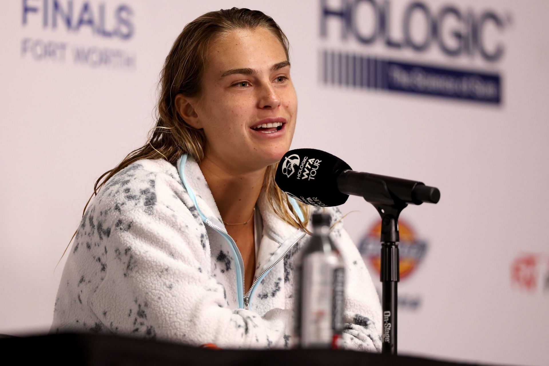 Aryna Sabalenka at press conference