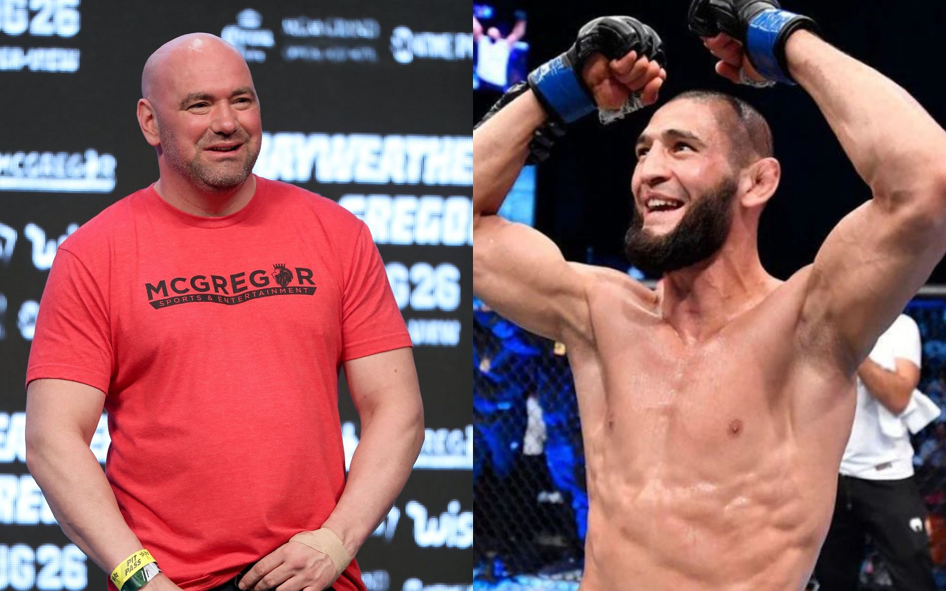 Dana White and Khamzat Chimaev [Image credits: Getty Images and @khamzat_chimaev on Instagram]