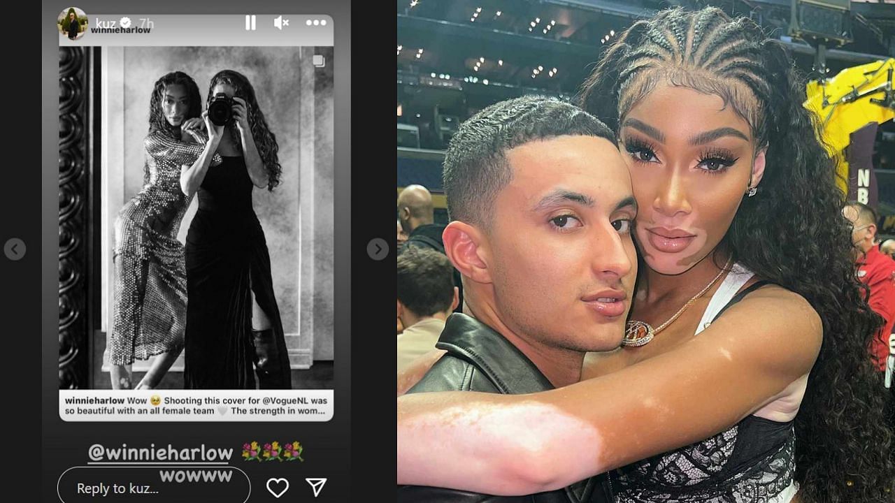 Kyle Kuzma with his girlfriend Winnie Harlow