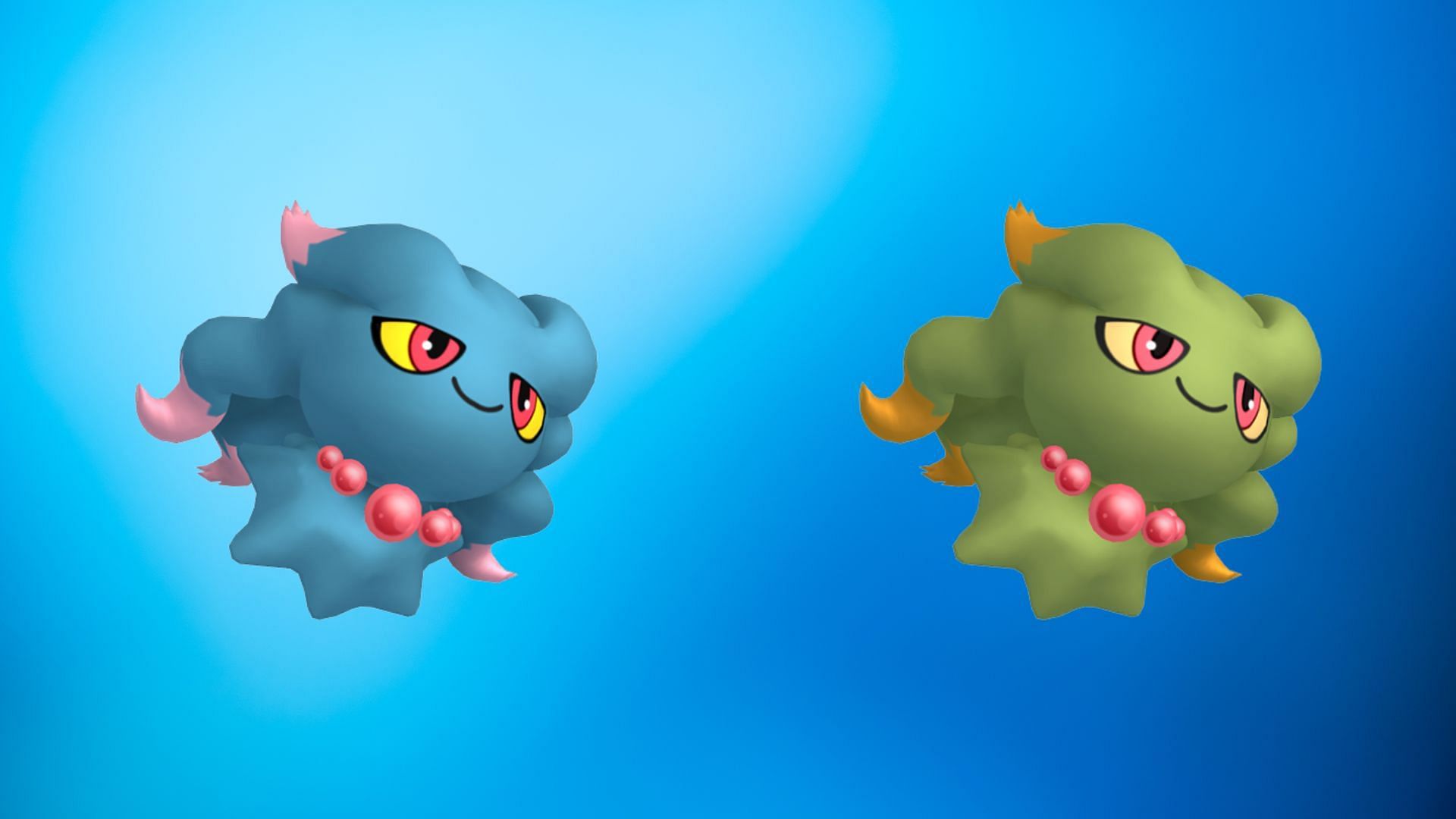 Regular and shiny Misdreavus (Image via TPC)