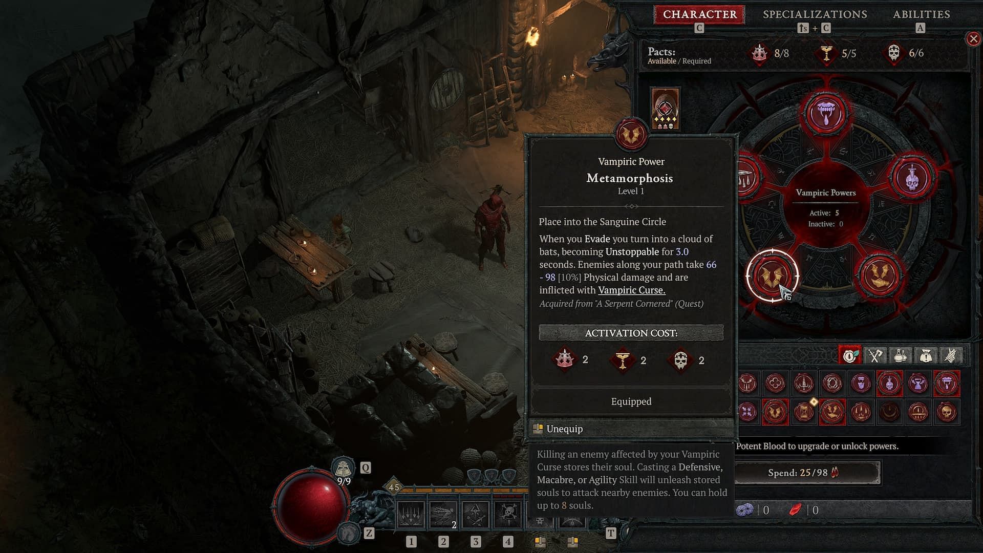 Different Vampiric powers added with the Season of Blood in Diablo 4 (Image via Blizzard Entertainment)