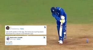 “Karma” – Fans roast Joe Root for golden duck in IND vs ENG 2023 World Cup clash