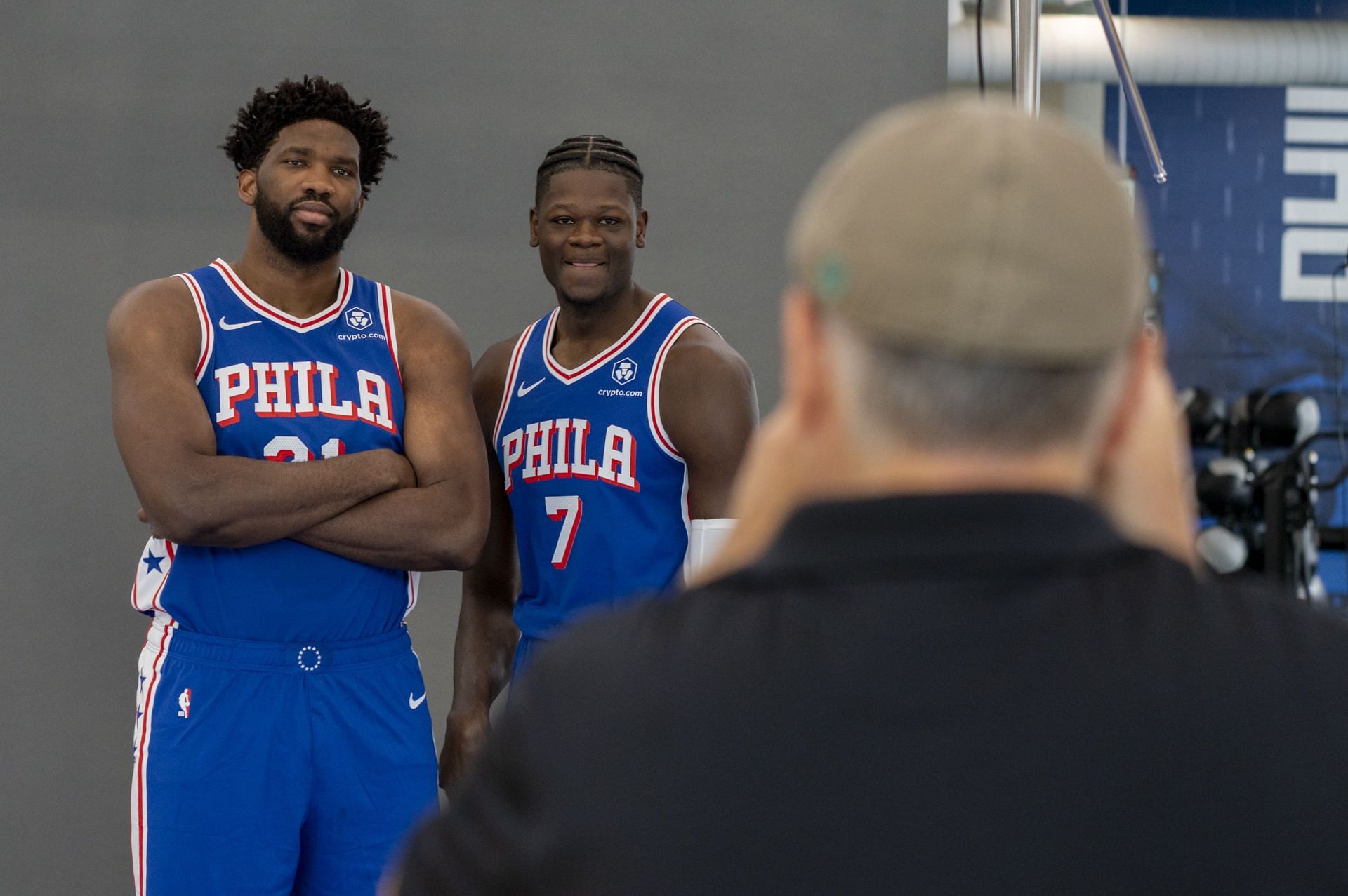 Embiid and Bamba during Sixers&#039; Media Day