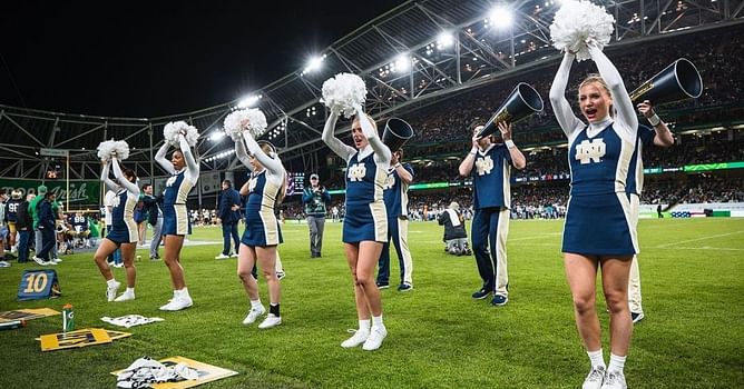 Notre Dame cheerleaders spirit knows no age boundaries as photos after Fighting Irish's victory goes viral