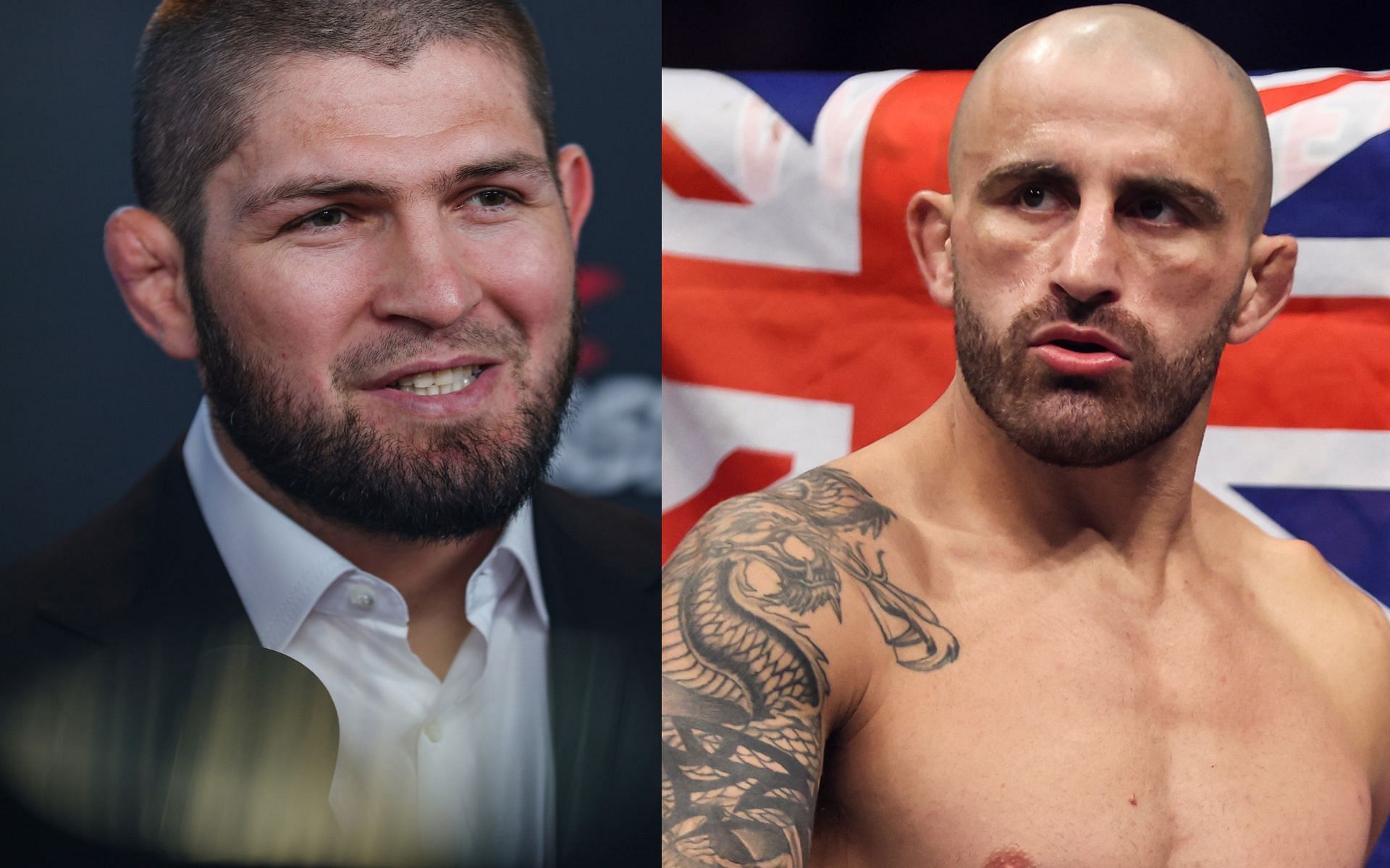 Khabib Nurmagomedov and Alexander Volkanovski. [via Getty Images]