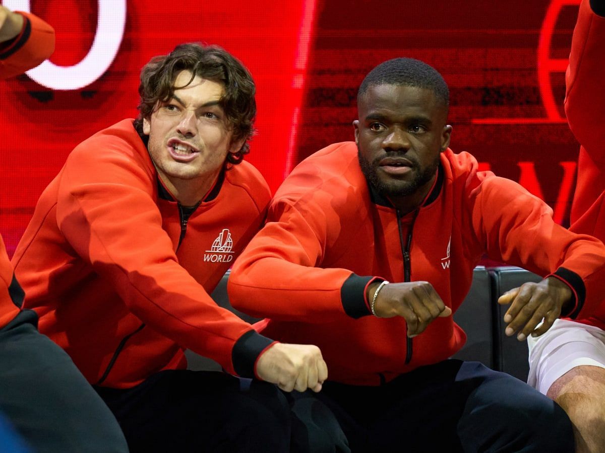 Taylor Fritz and Frances Tiafoe pictured at the 2023 Laver Cup