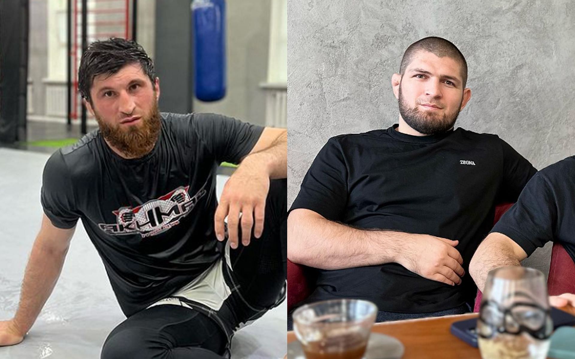 Magomed Ankalaev (left) and Khabib Nurmagomedov (right) (Images via @ankalaev_magomed and @islam_makhachev Instagram)