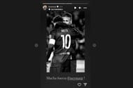 Screenshot of Lionel Messi responding to Neymar's injury on his Instagram story