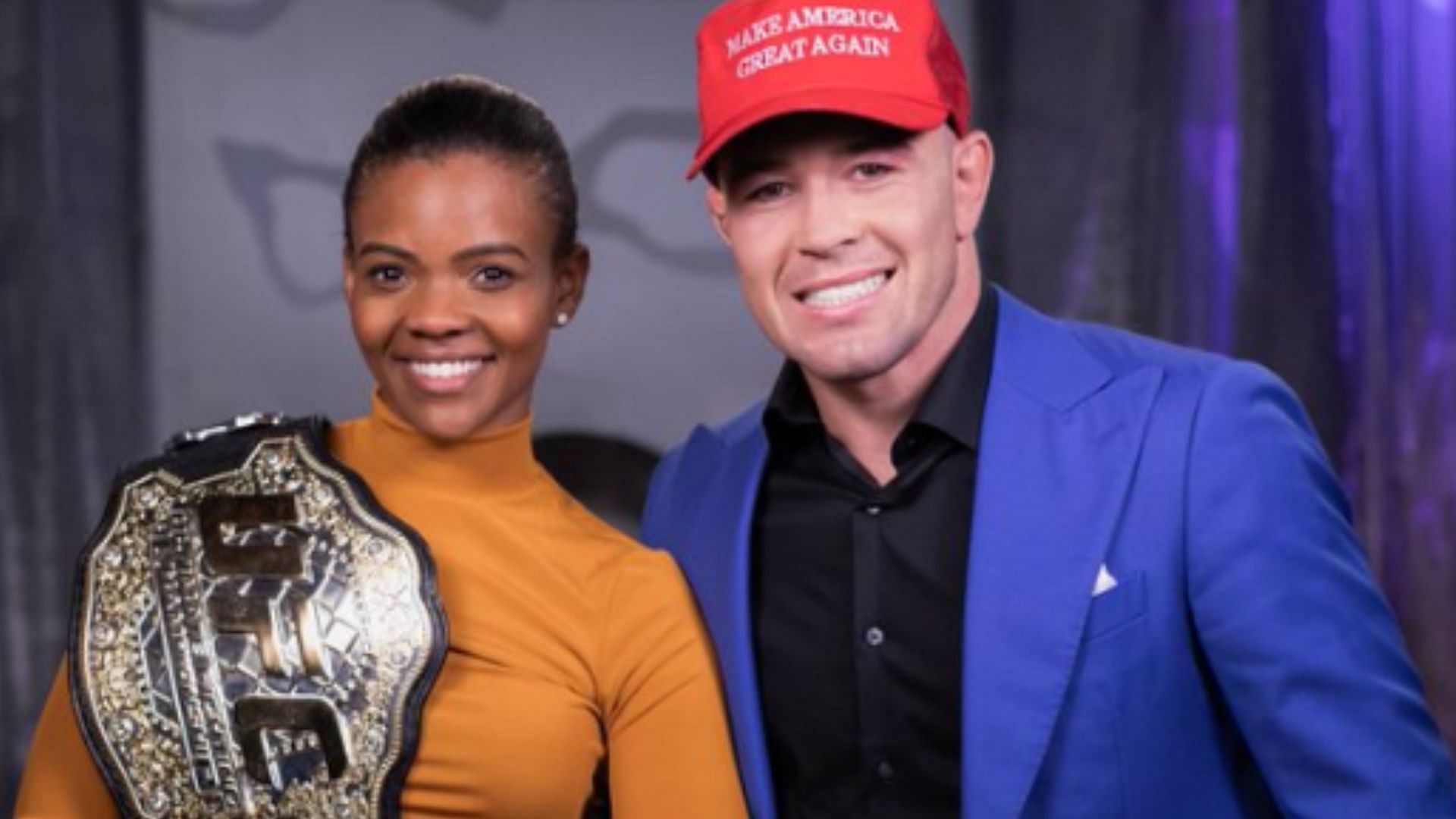 Candance Owens (left), Colby Covington (right) ][Image courtesy of @colbycovmma on X]
