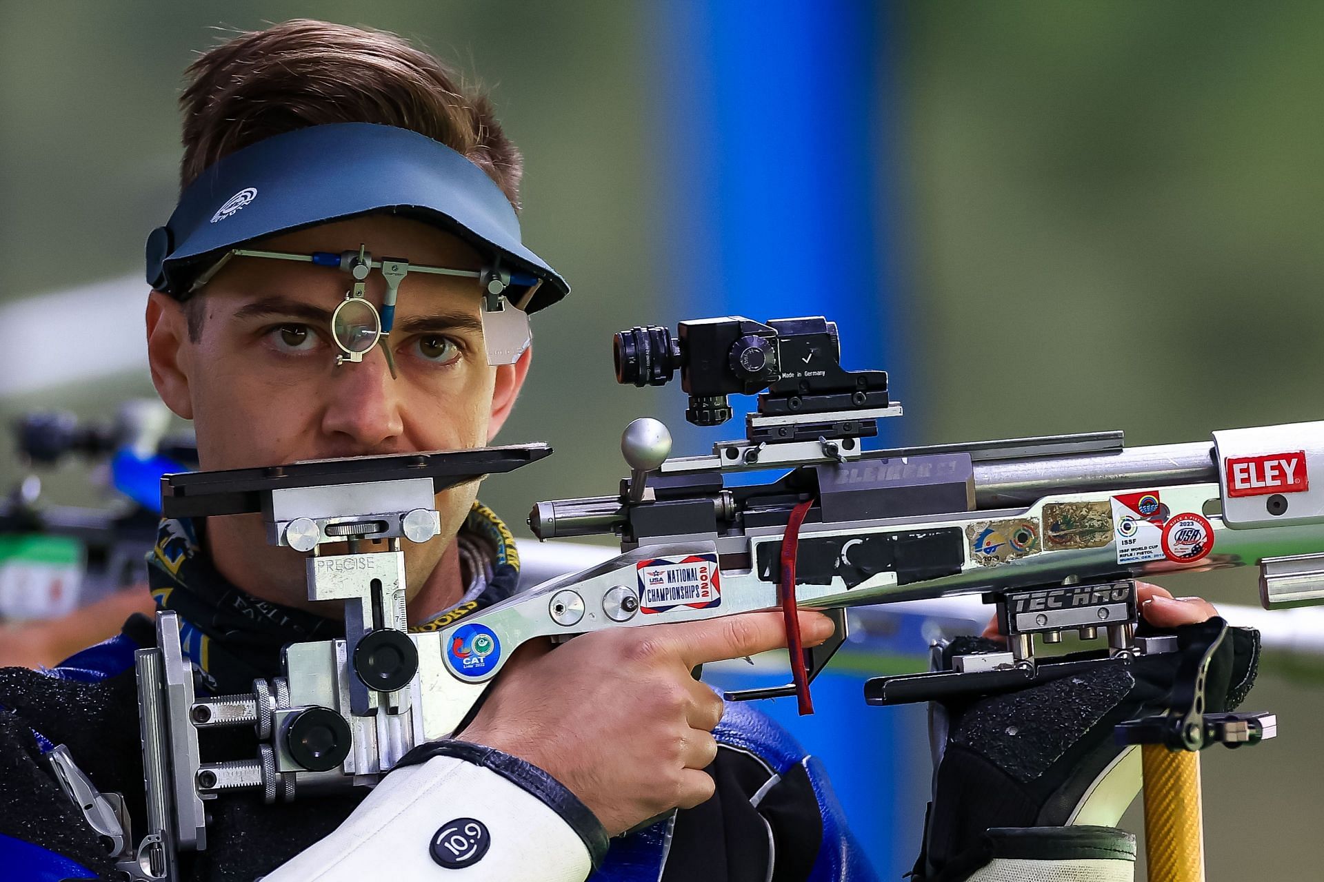 Timothy Sherry of Team United States competes during the Men's Rifle 3x20 Final at the 2023 Pan Am Games in Santiago, Chile.