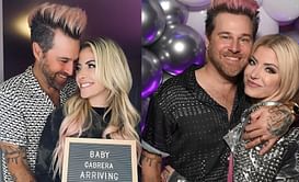 WWE Superstar Alexa Bliss poses for cheesy photo with real-life husband Ryan Cabrera during her baby shower