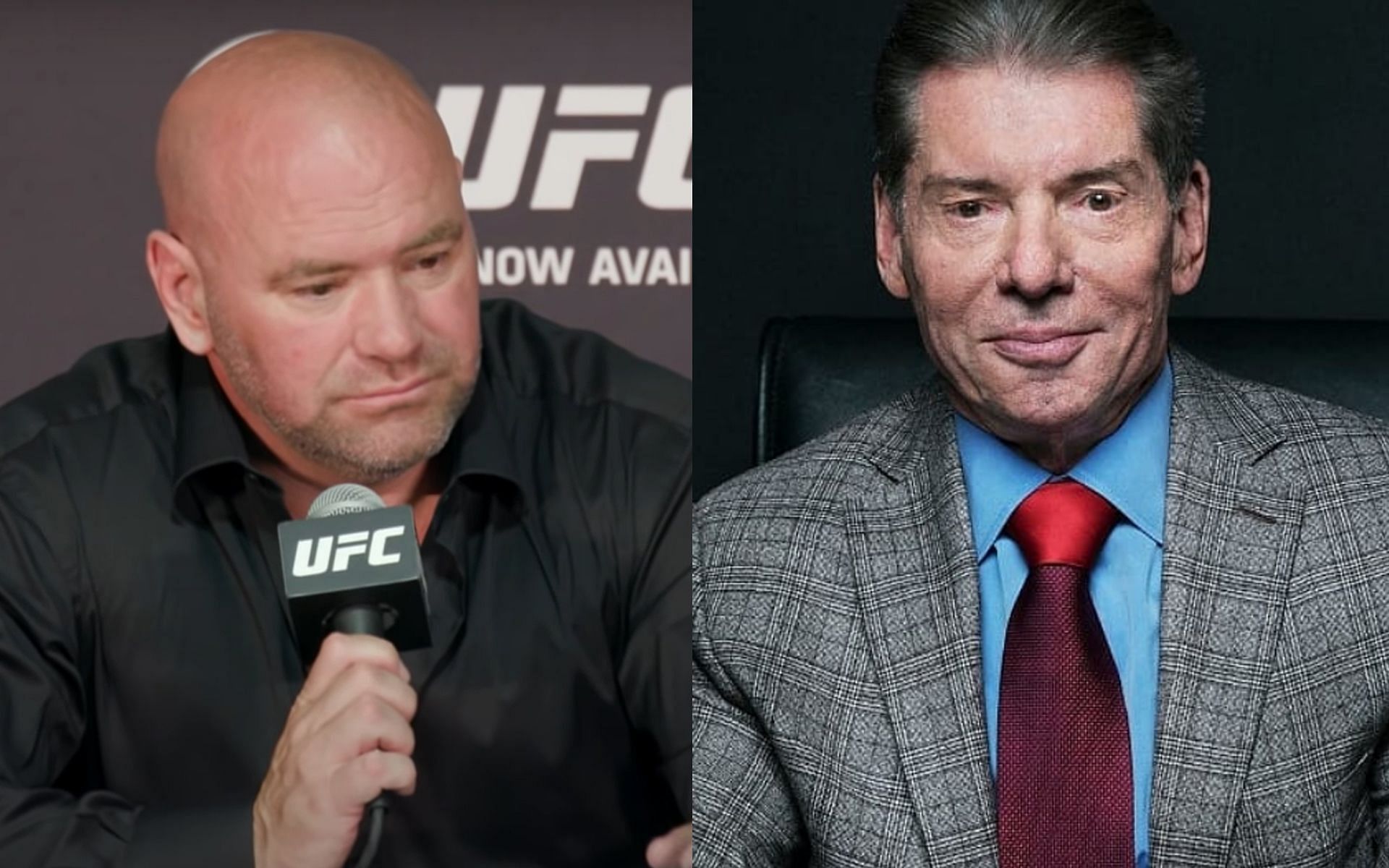 Dana White (left) and Vince McMahon (right) (Images via UFC YouTube and @VinceMcMahon X)