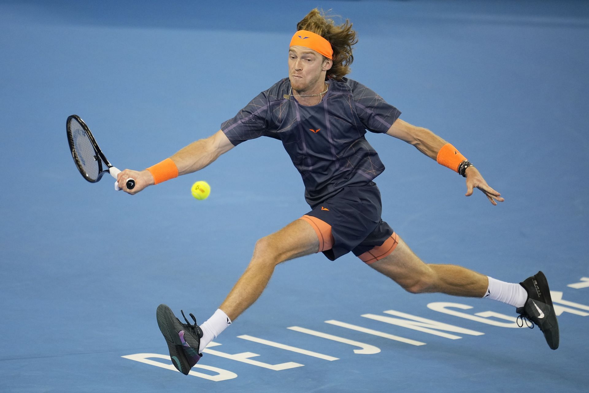 Andrey Rublev in action at the China Open