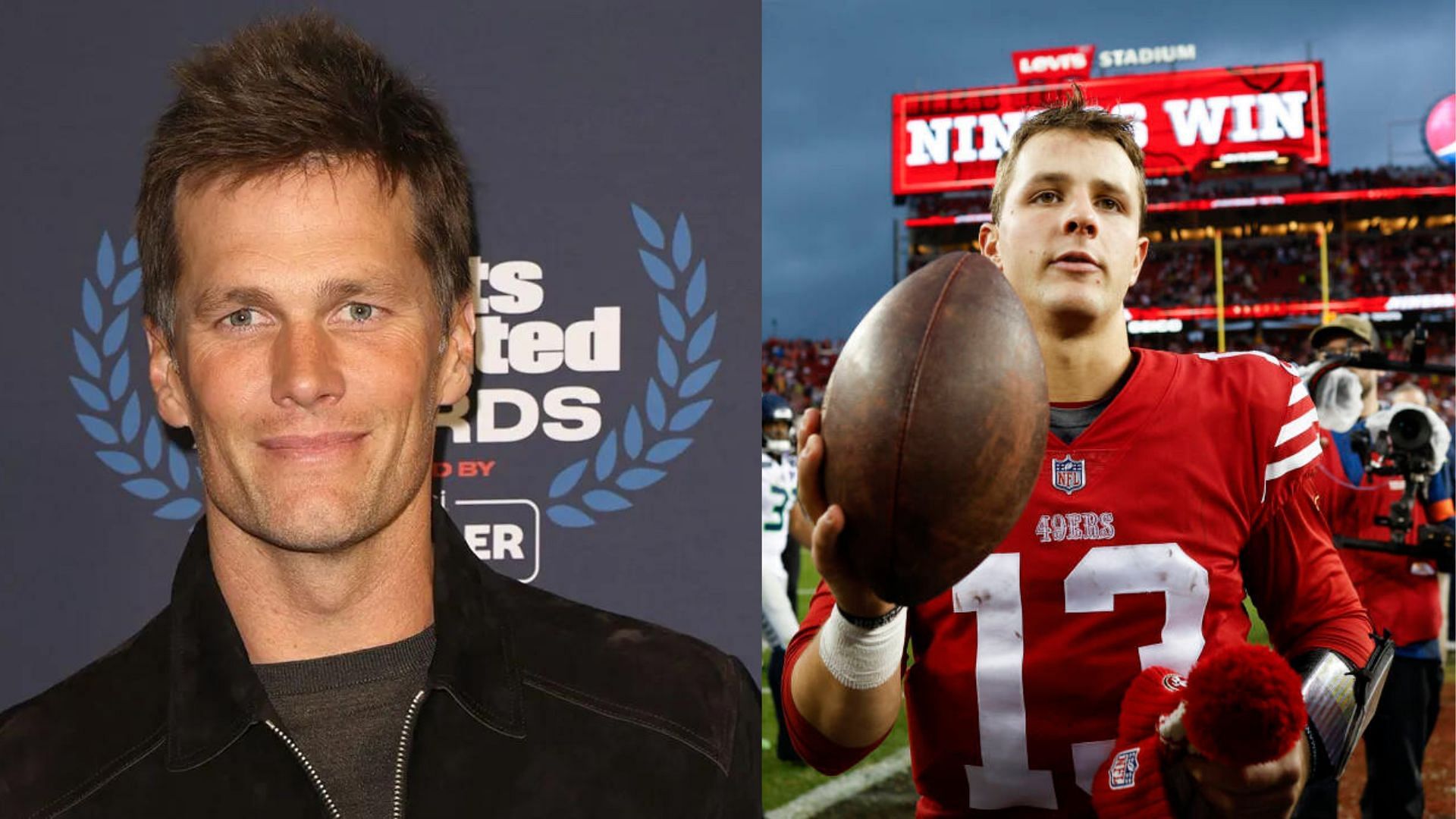 Tom Brady (l) convinced of 49ers QB Brock Purdy (r) and his credentials after Cowboys beatdown