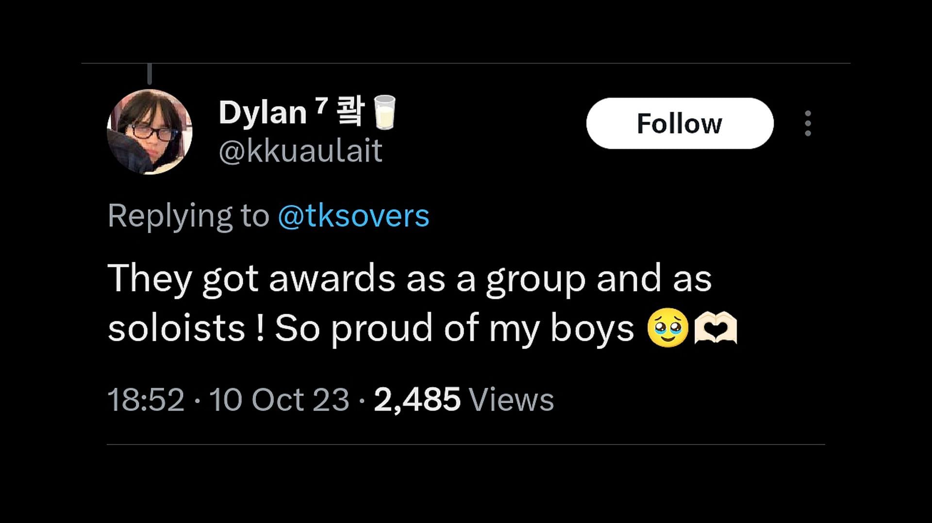 ARMYs celebrate as the group becomes the most awarded artists at the 2023 The Fact is Music Awards, despite being on hiatus (Image via X)