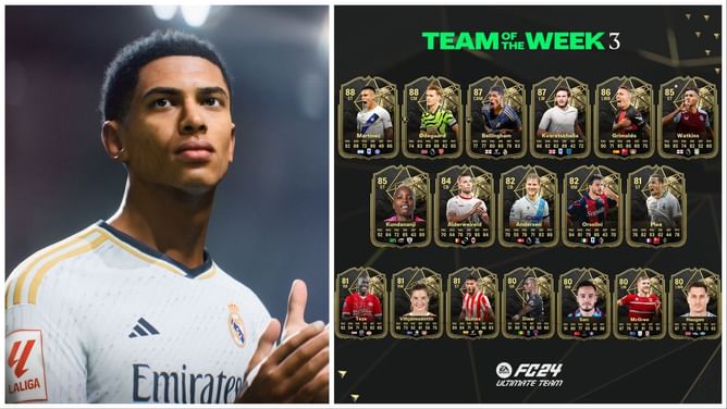 EA Sports release Team of the Week 3 (TOTW 3) in EA FC 24, Bellingham headlines the roster